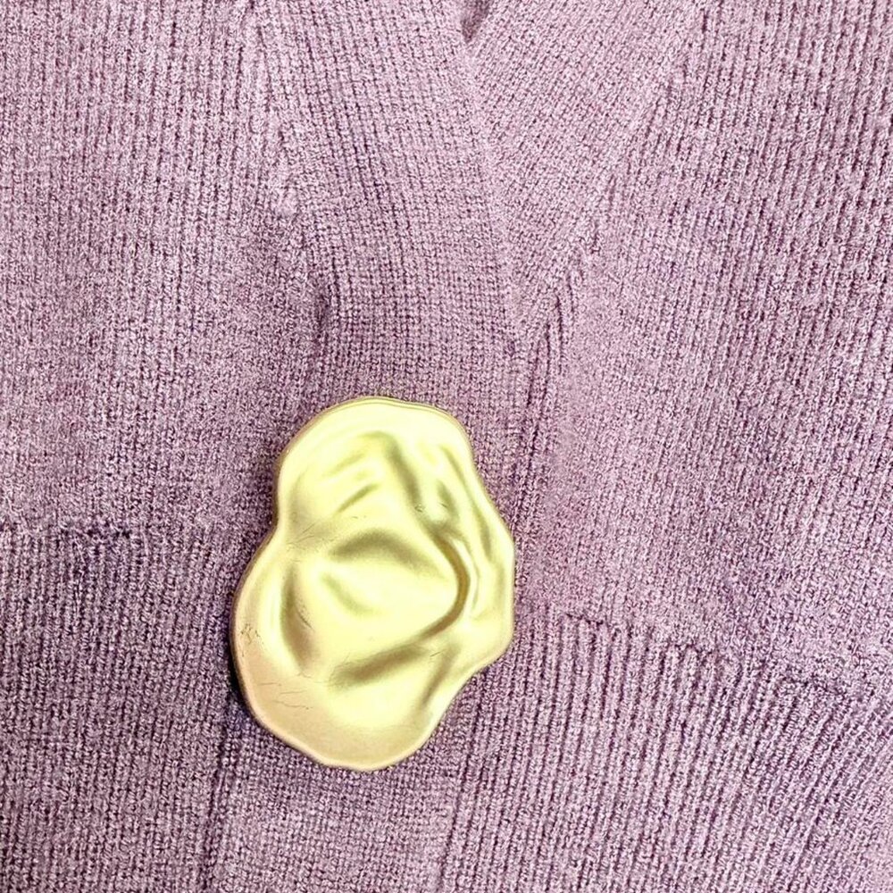Commense V Neck Buttoned Sweater Vest Small Brown Knit Pre-Owned Womens - Picture 3 of 7